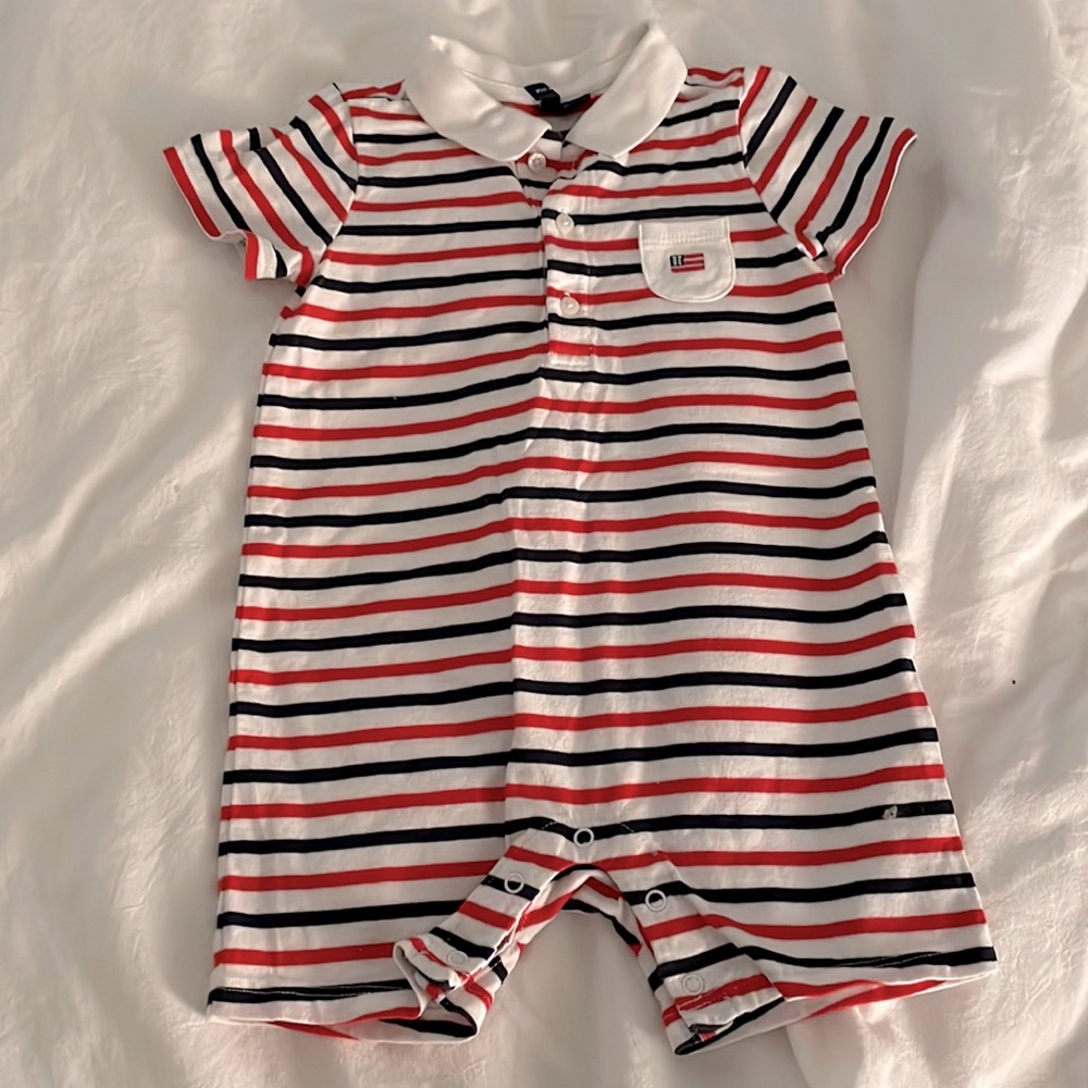 Janie and Jack Boys 12-18 Months Collared Romper